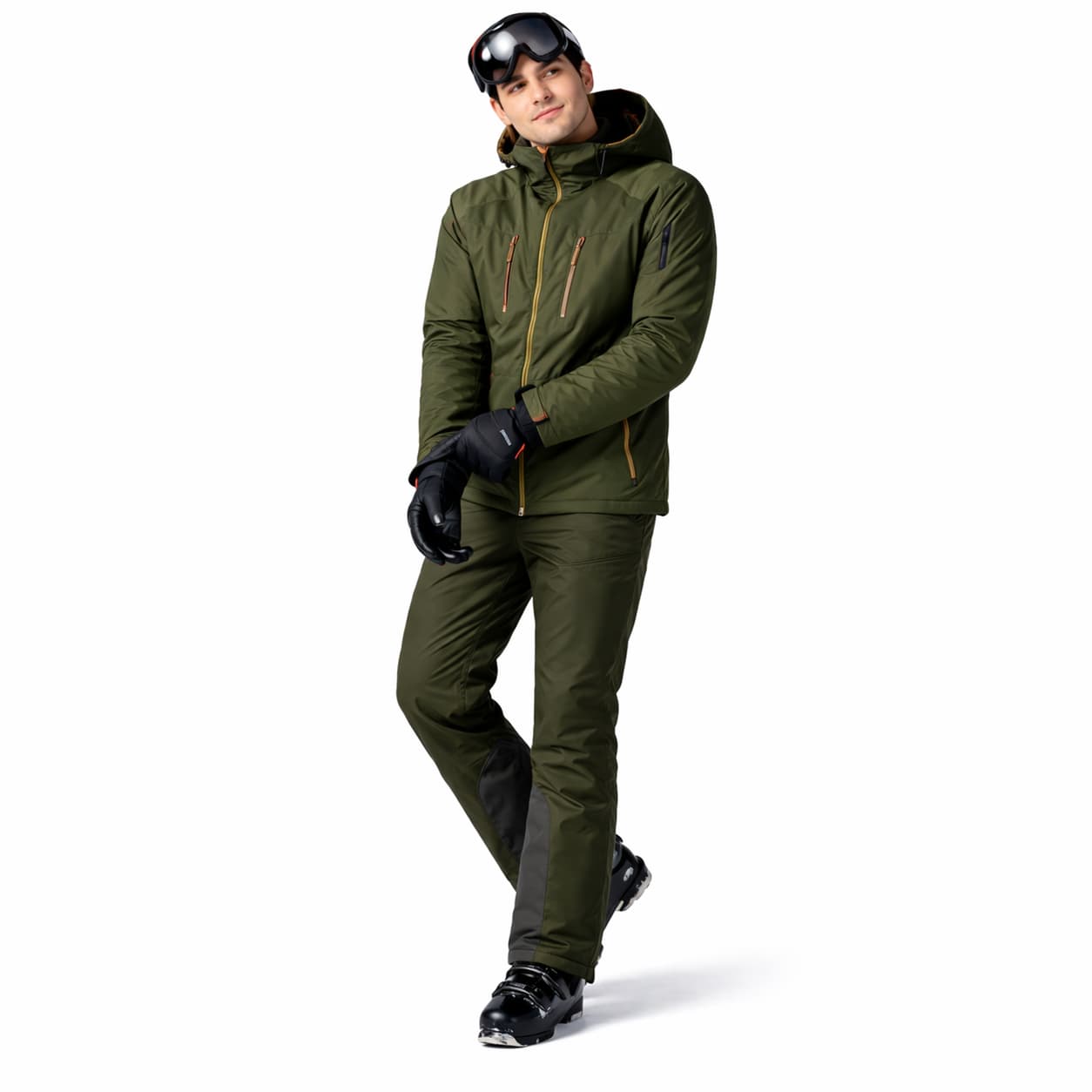 Men's Olive Green Ski Jacket & Trousers