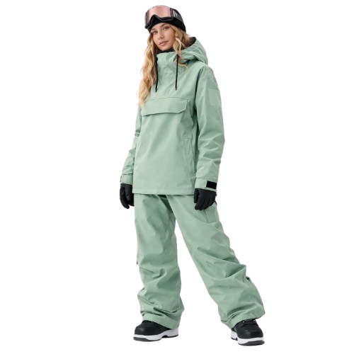 Women's Light Green Snowboard Jacket & Trousers
